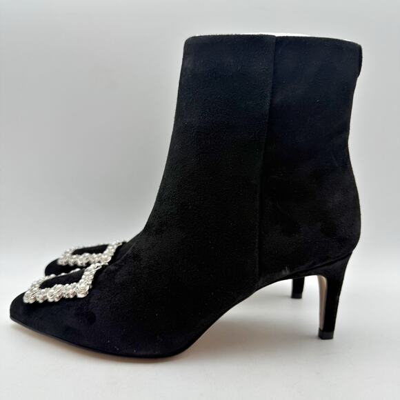 Sam Edelman Womens Ulissa Luster Ankle Bootie US 7.5 Black Suede Rhinestone NWOB - Picture 9 of 14